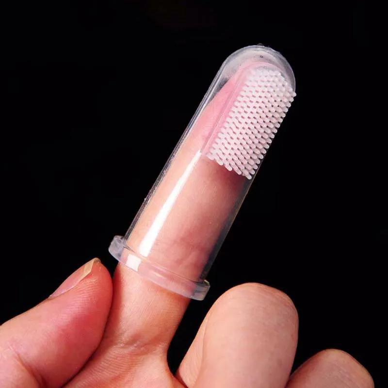 Silicone Brush Tool for Medium Dogs - Soft Pet Finger Toothbrush for Dental Hygiene