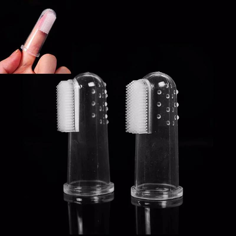 Silicone Brush Tool for Medium Dogs - Soft Pet Finger Toothbrush for Dental Hygiene