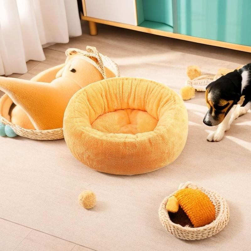 1 Piece Solid Color Pet Bed, Winter Warm Cat & Dog Bed, Pet Supplies, Pet Care Products