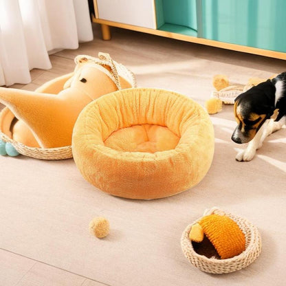 1 Piece Solid Color Pet Bed, Winter Warm Cat & Dog Bed, Pet Supplies, Pet Care Products